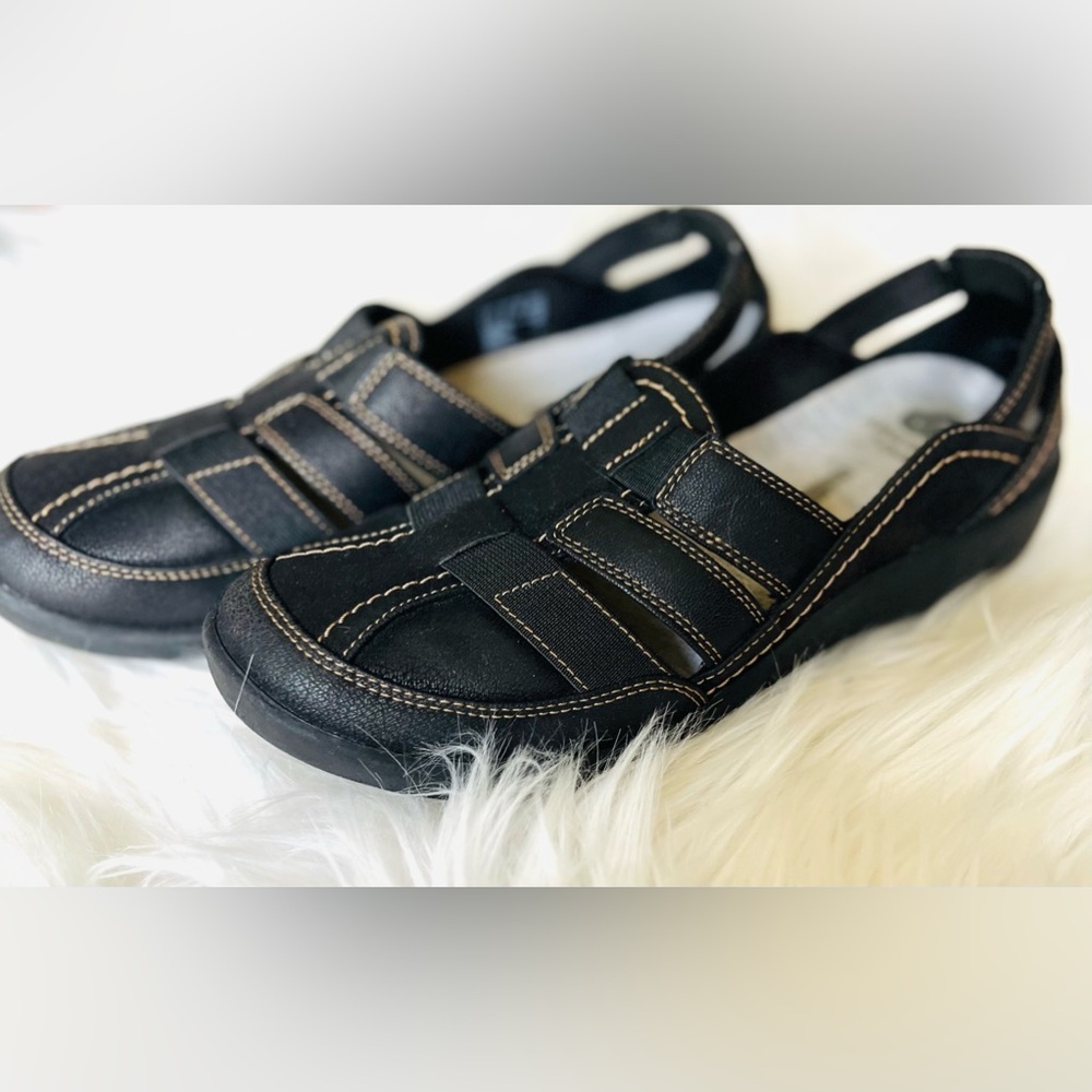 Cloudsteppers By Clarks Sillian Stork Women's Size 8 M Black Slip On Shoes